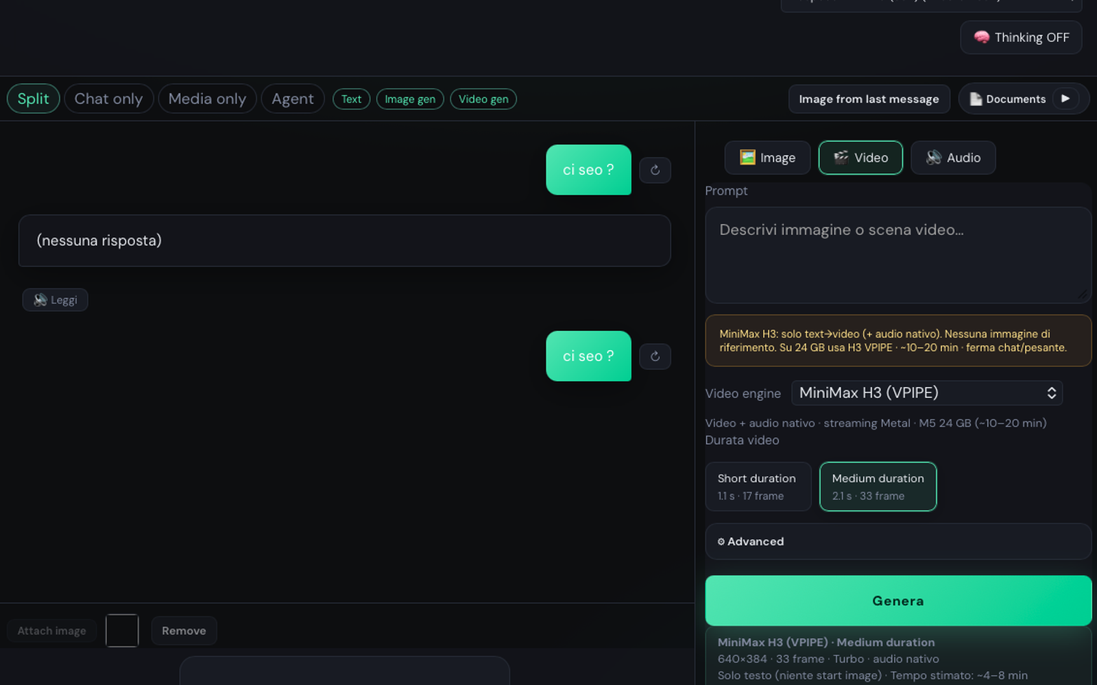 Studio chat and media split